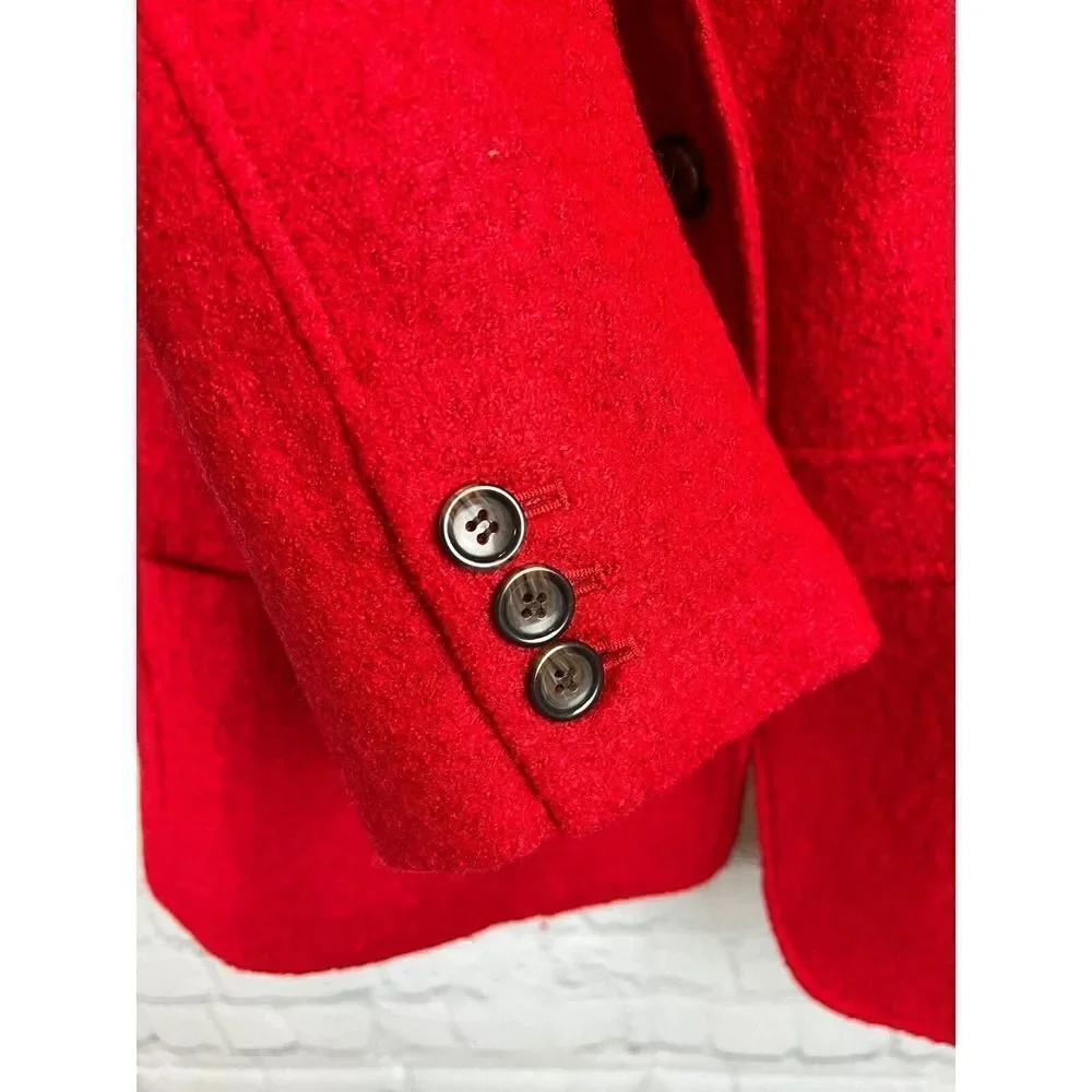 TALBOTS red wool blend lined blazer jacket coat 16 NWT